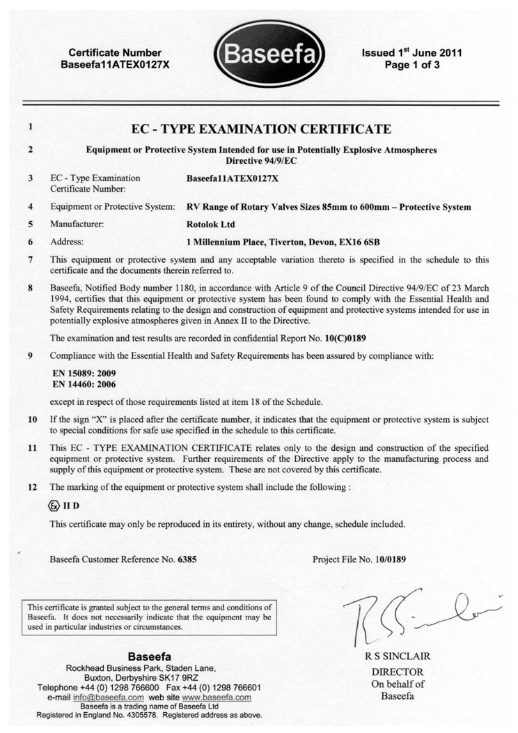 Rotolok EC Type Examination